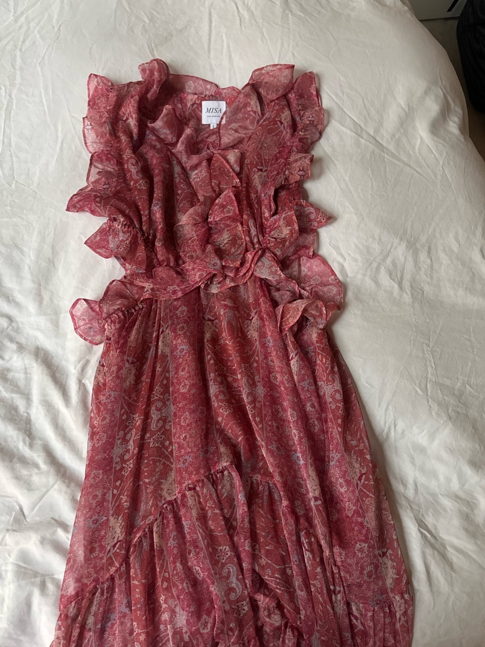 Misa pink midi dress with cut outs - WORN ONCE
